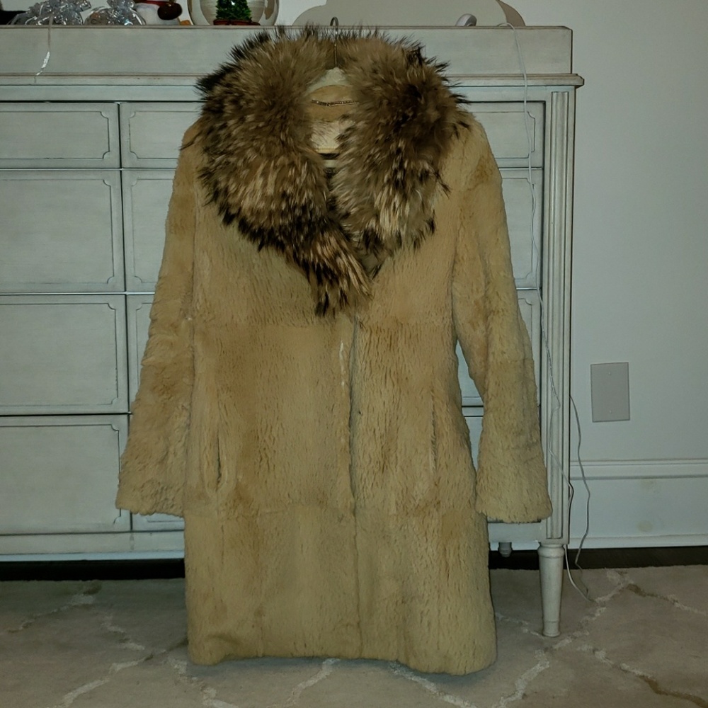 Andrew Marc sheared rabbit fur coat